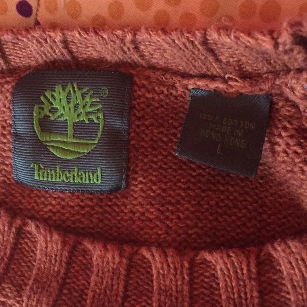 Men’s burnt orange Timberland sweater sz L